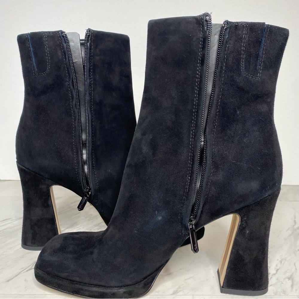 Sam Edelman Jaye Heeled Black Suede Bootie 10M - Picture 6 of 16